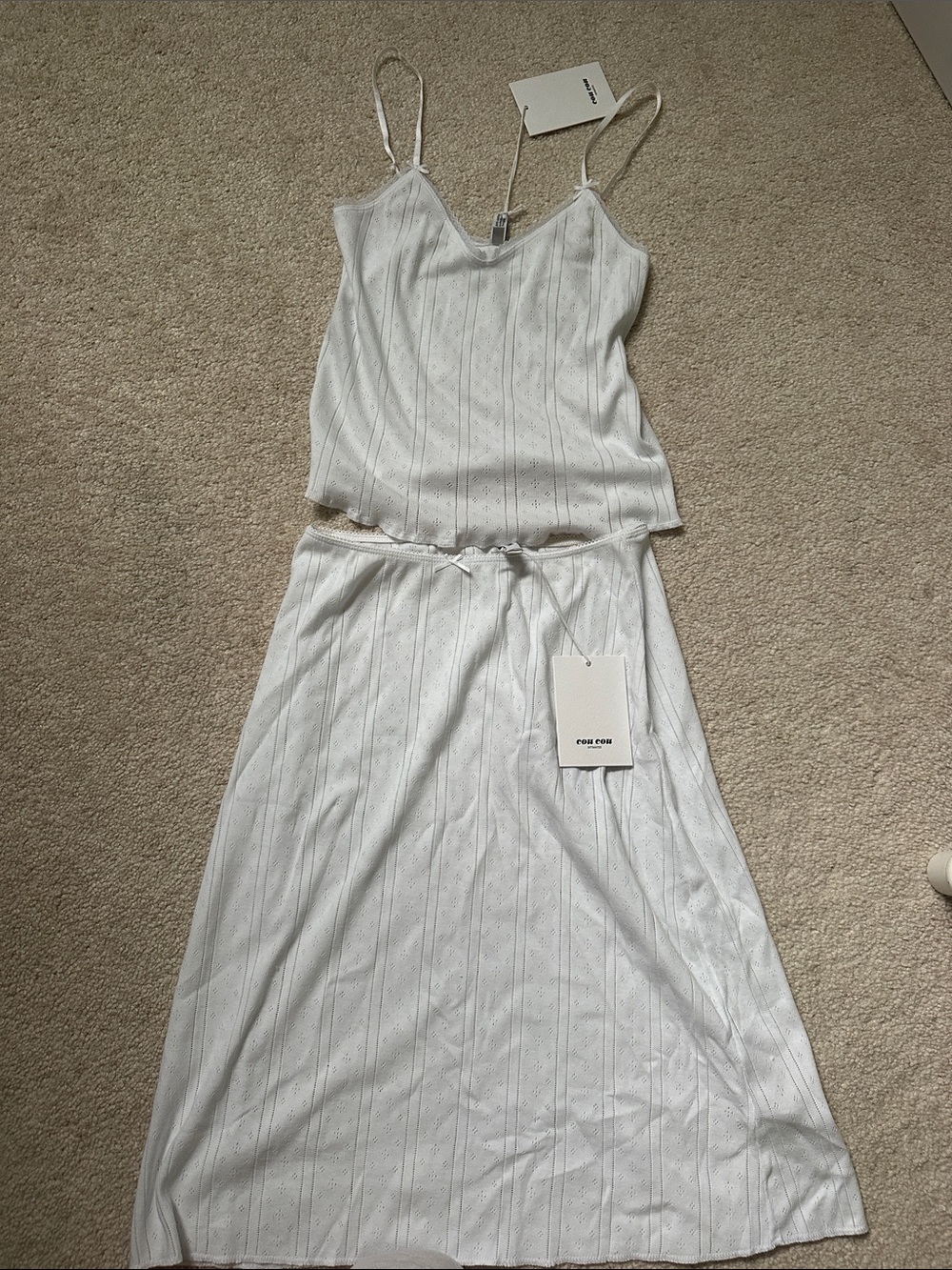 Cou cou intimates slip skirt and the long cami white - Picture 1 of 4